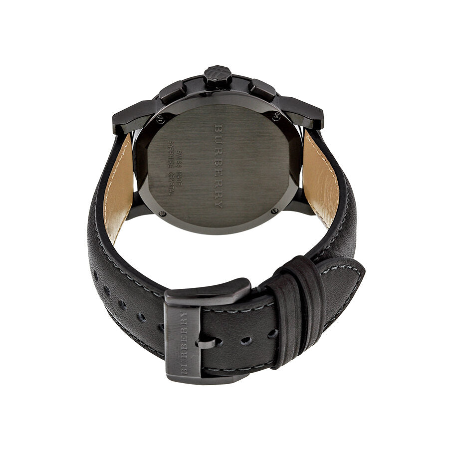 Burberry Chronograph Dark Grey Dial Dark Grey Leather Men's Watch BU9364 - BigDaddy Watches #3
