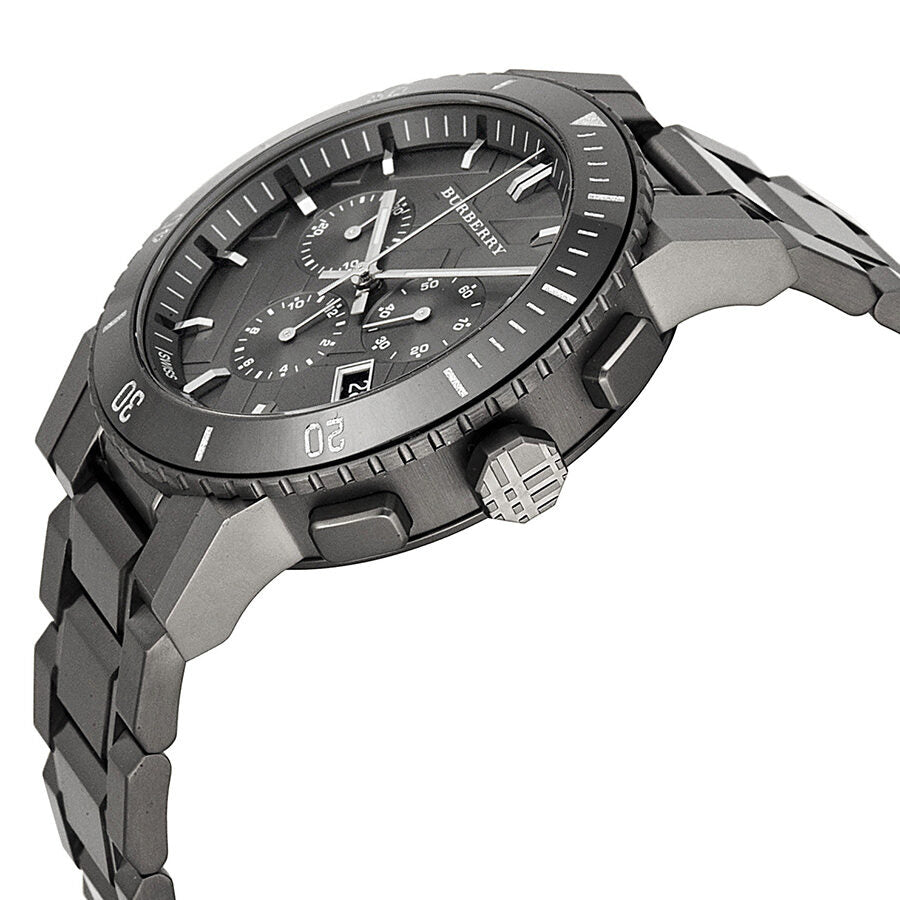 Burberry Chronograph Gunmetal Dial  Grey Ion-plated Stainless Steel Men's Watch BU9381 - BigDaddy Watches #2