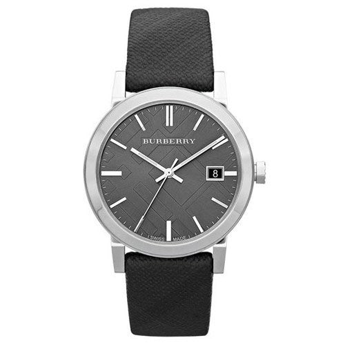 Burberry Unisex Leather Strap NOVA Check Black Unisex Watch  BU9024 - Dawson Watches