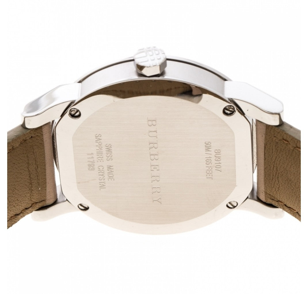Burberry Women's Large Check Tan Leather Strap Women's Watch BU9107 - Dawson Watches #2