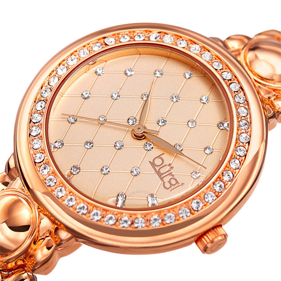 Burgi Argyle Style Crystal Rose Dial Ladies Watch BUR170RG - Dawson Watches #2