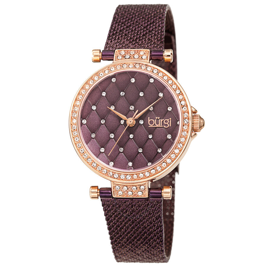 Burgi Argyle Style Purple Dial Ladies Watch BUR263PU - Dawson Watches