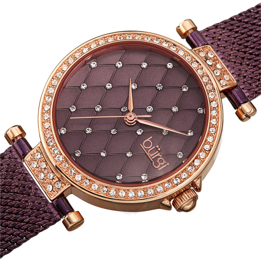 Burgi Argyle Style Purple Dial Ladies Watch BUR263PU - Dawson Watches #2