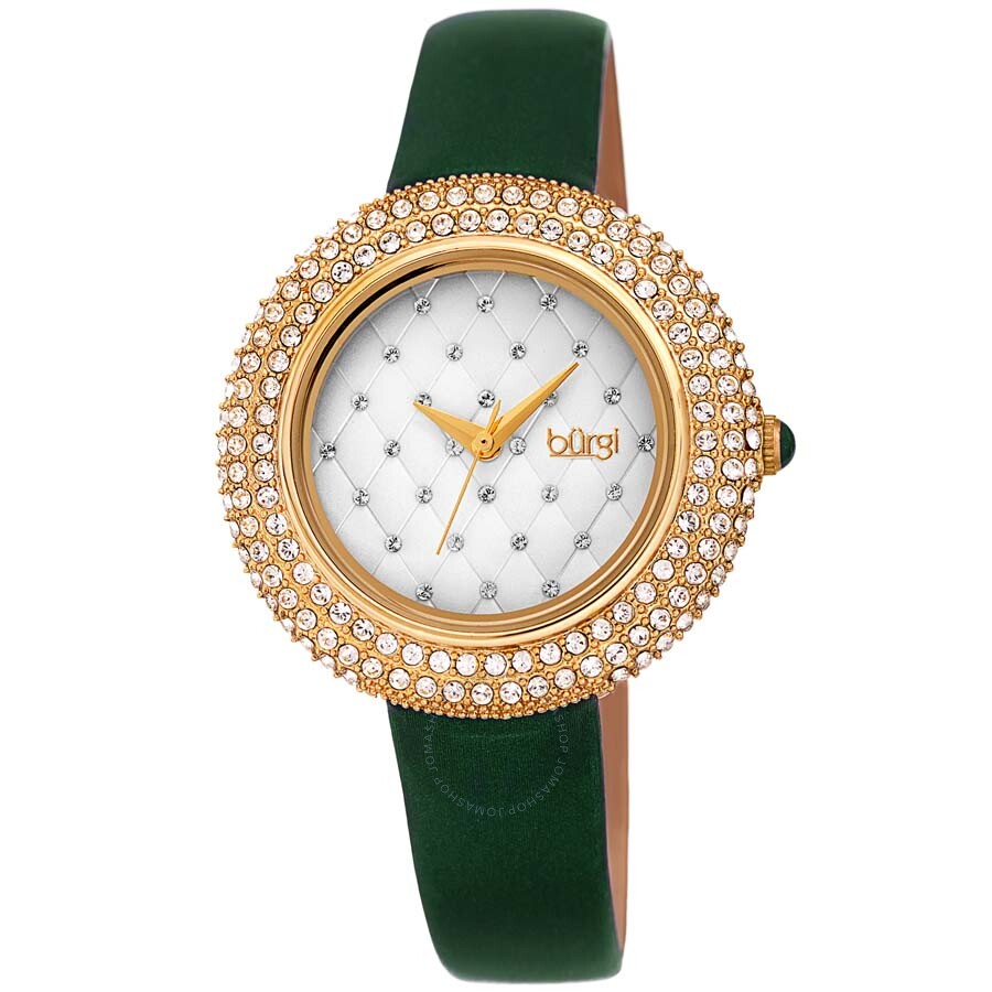 Burgi Argyle Style Quartz White Dial Ladies Watch BUR207GN - The Watches Men & Co