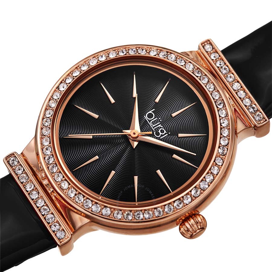 Burgi Black Dial Black Leather Ladies Watch BUR230BK - Dawson Watches #2