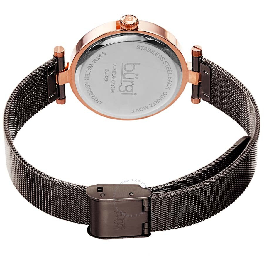 Burgi Black Dial Black-plated Mesh Ladies Watch BUR231GN - Dawson Watches #4