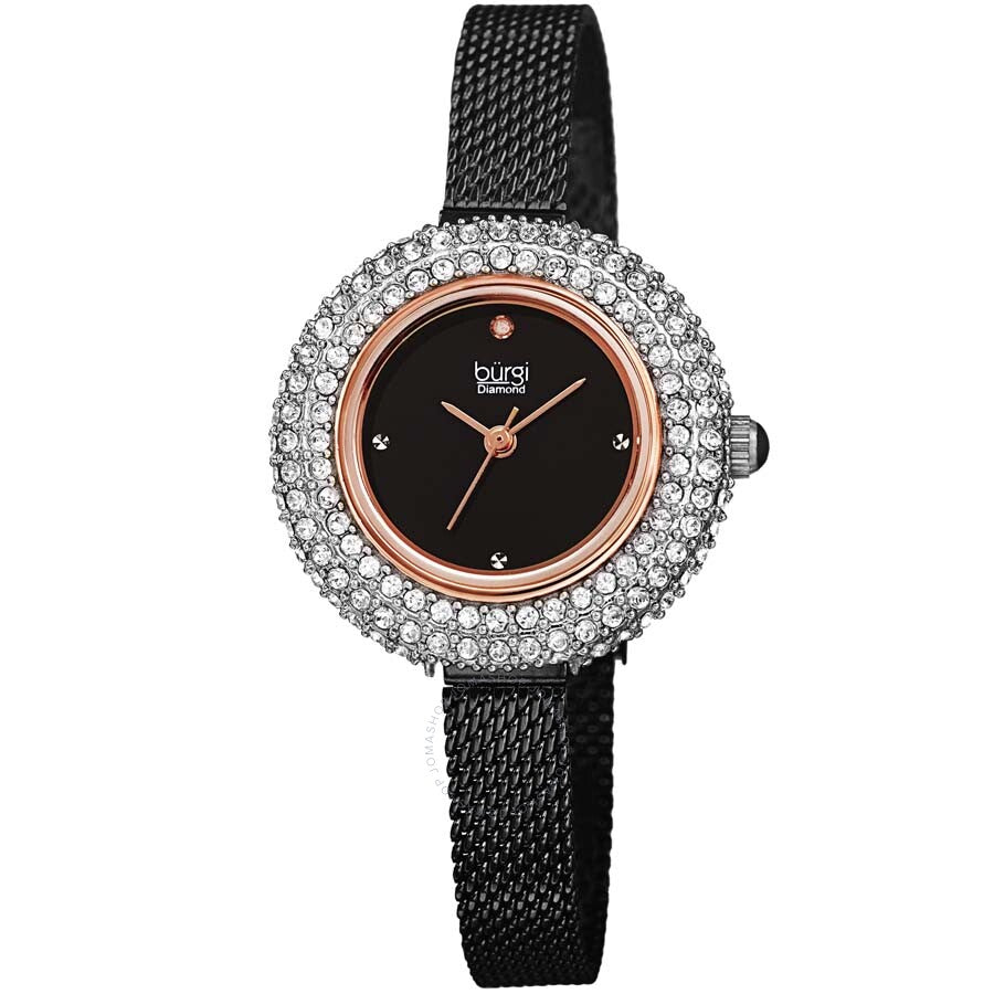 Burgi Diamond Black Dial Ladies Watch BUR236BKR - Dawson Watches