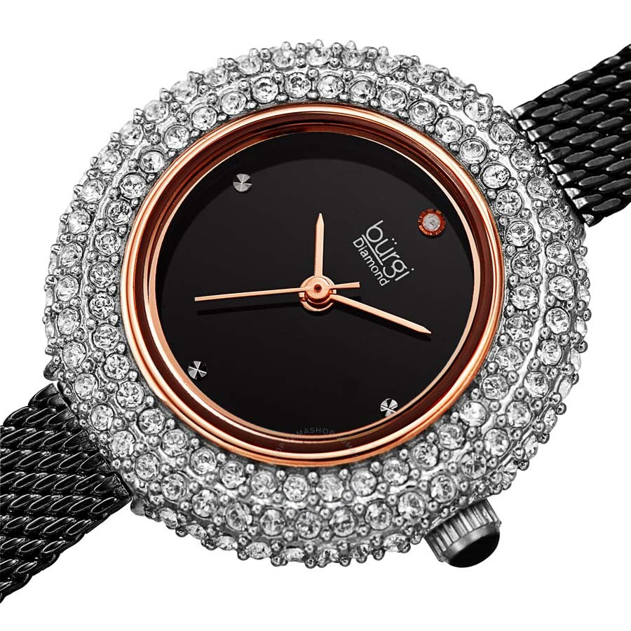 Burgi Diamond Black Dial Ladies Watch BUR236BKR - Dawson Watches #2