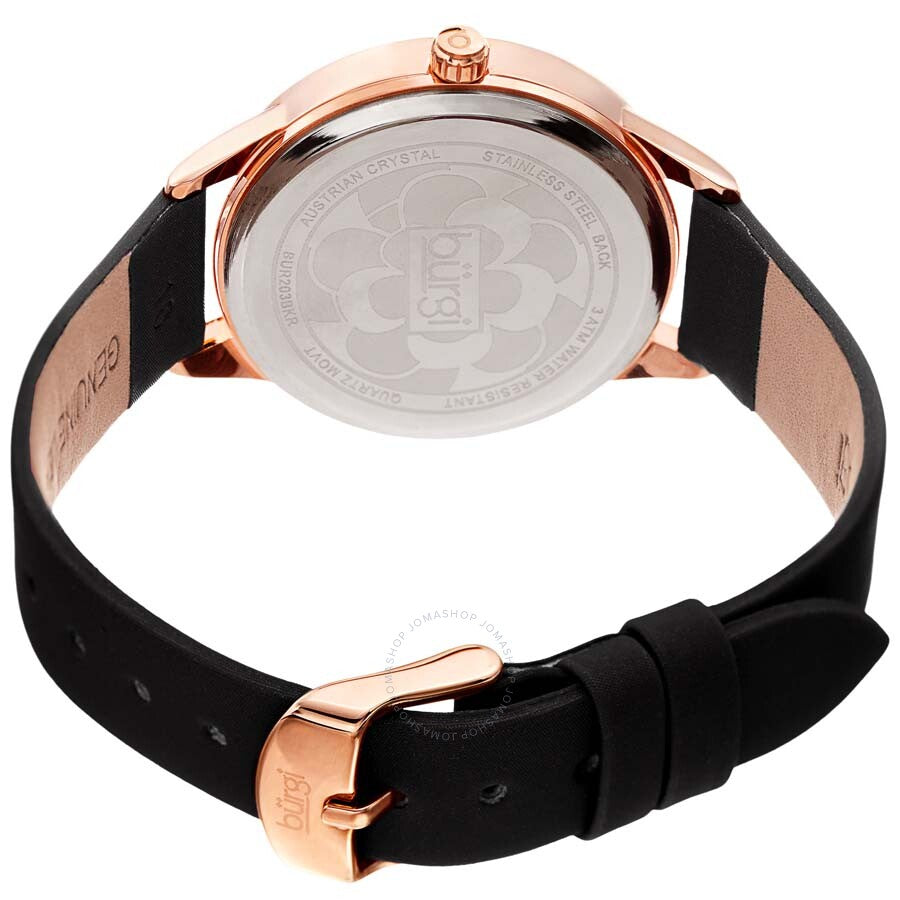 Burgi Black Mother of Pearl Dial Ladies Watch BUR203BKR - Dawson Watches #4