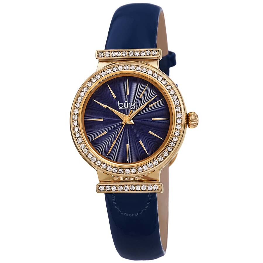 Burgi Blue Dial Blue Leather Ladies Watch BUR230BU - Dawson Watches