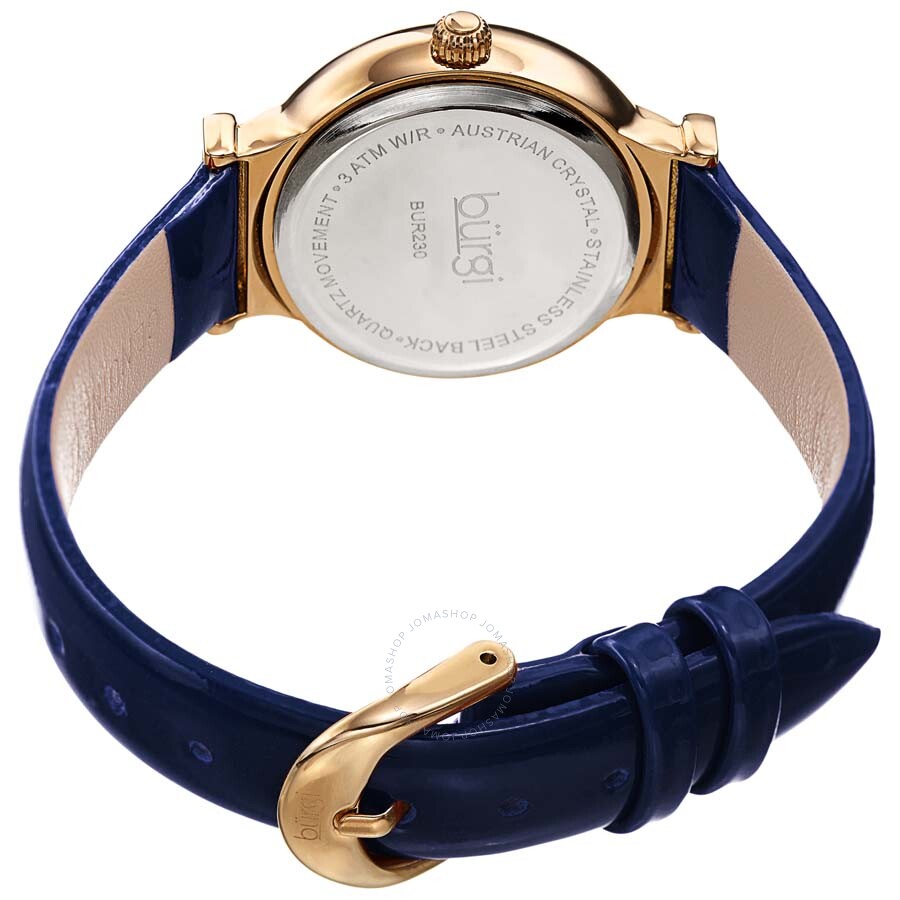 Burgi Blue Dial Blue Leather Ladies Watch BUR230BU - Dawson Watches #4