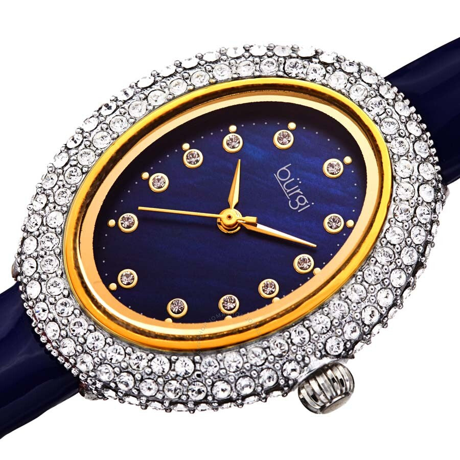 Burgi Crystal Blue Dial Blue leather Ladies Watch BUR234BU - Dawson Watches #2