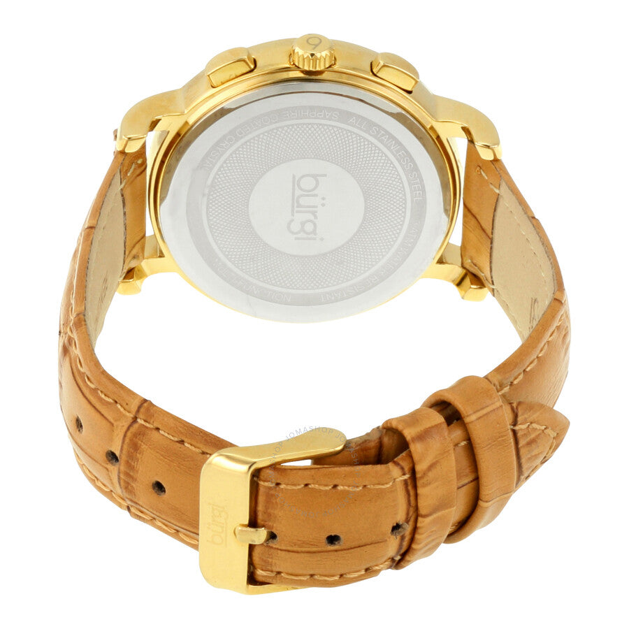 Burgi Blue Mother of Pearl Dial Beige Leather Ladies Watch BUR087BG - Dawson Watches #3