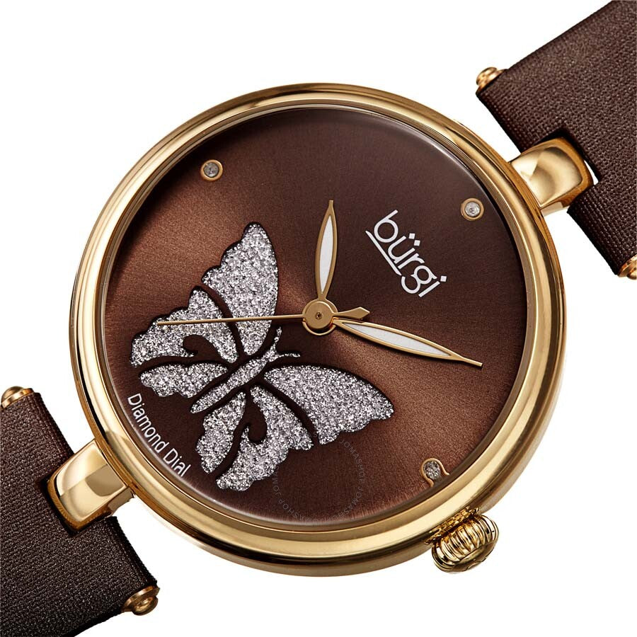 Burgi Pretty Butterfly Quartz Crystal Brown Dial Ladies Watch BUR233BR - Dawson Watches #2
