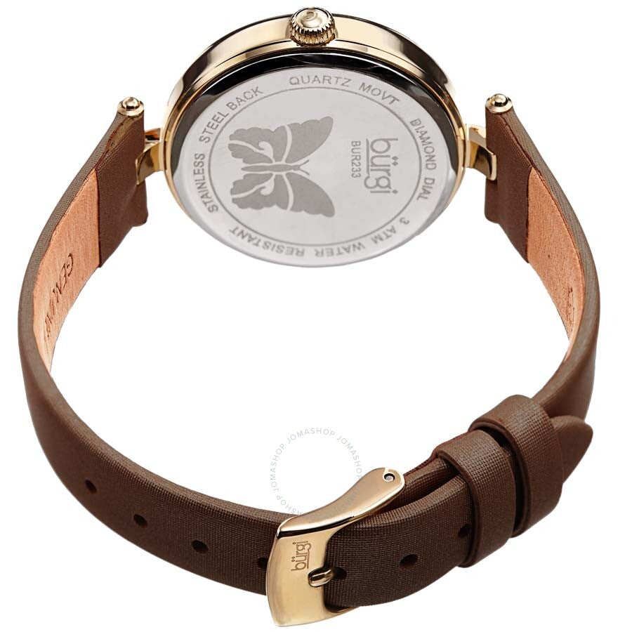Burgi Pretty Butterfly Quartz Crystal Brown Dial Ladies Watch BUR233BR - Dawson Watches #4