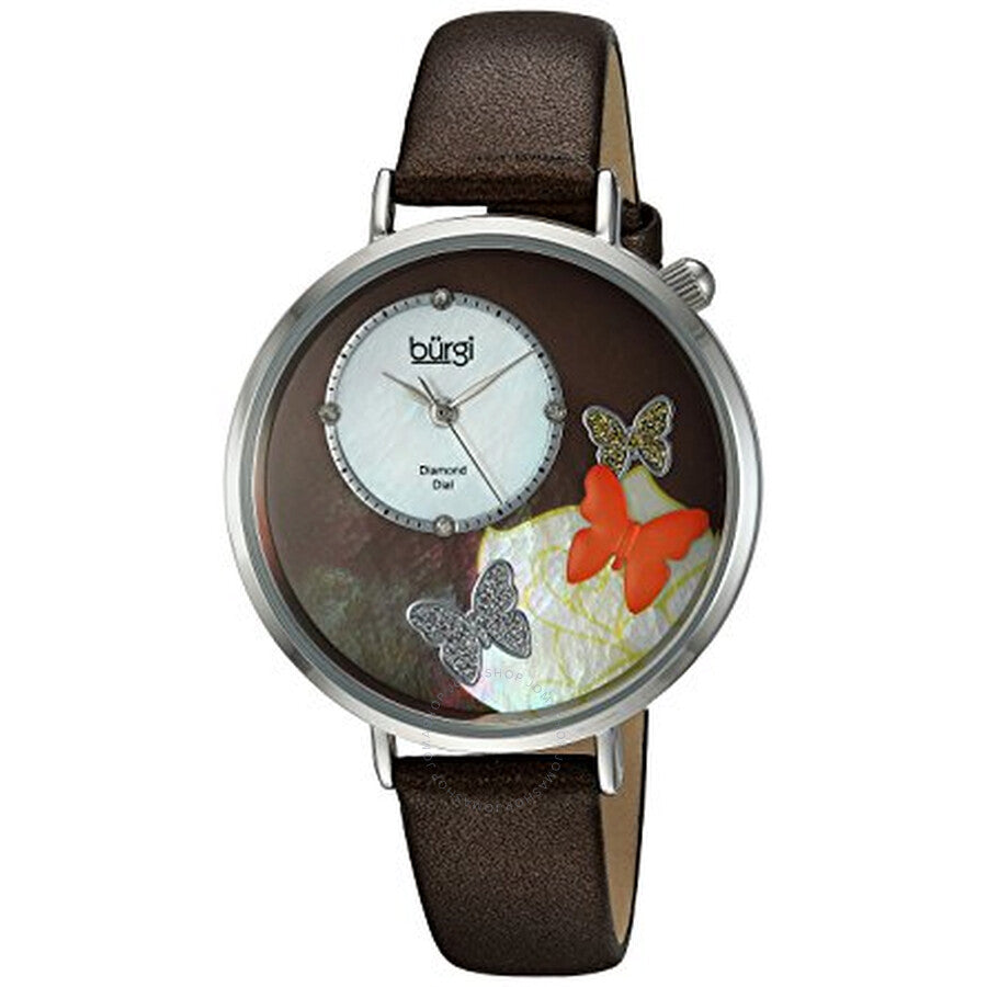 Burgi Crystal Butterflies Quartz Ladies Watch BUR158BR - Dawson Watches