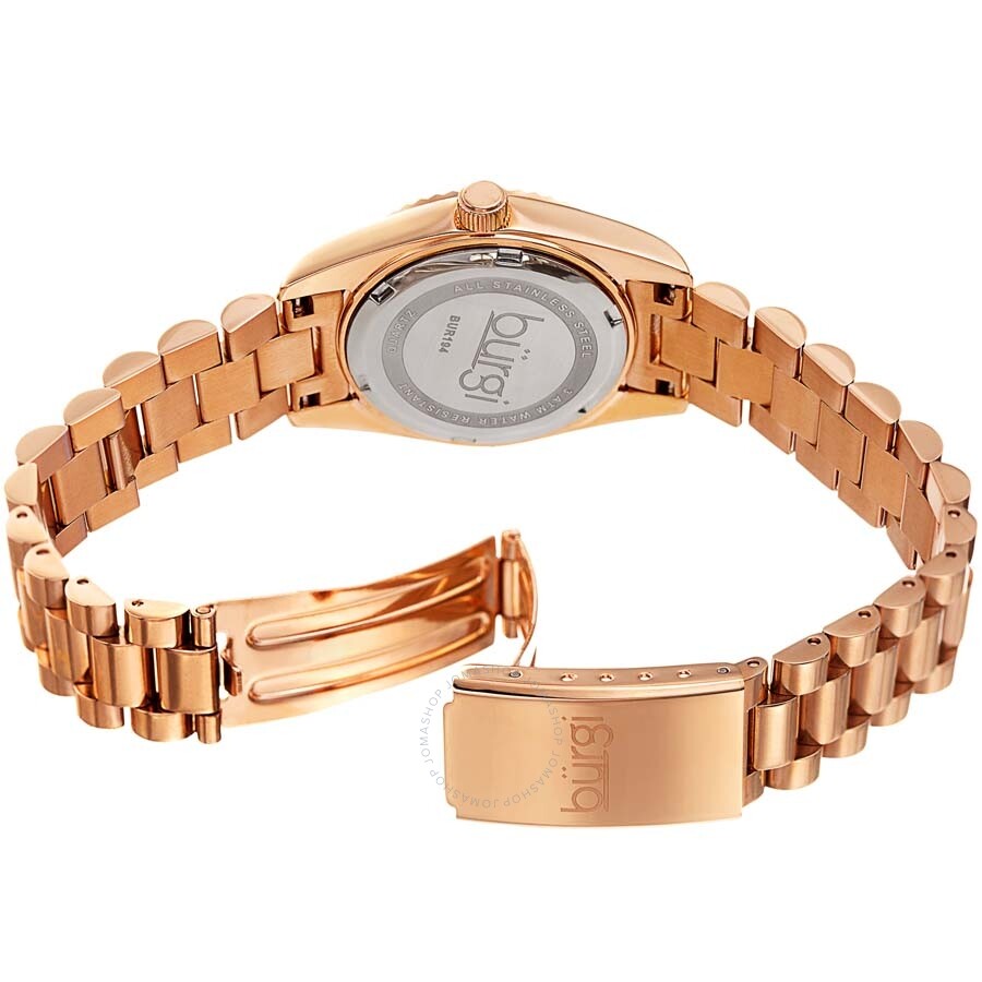 Burgi Designer Quartz Crystal Brown Dial Ladies Watch BUR194RGBR - Dawson Watches #3