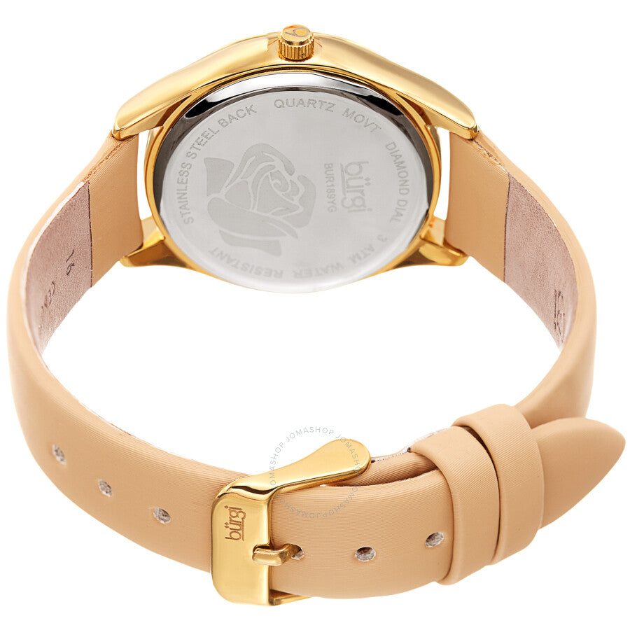 Burgi Diamond Accented Flower Quartz Ladies Watch BUR189YG - Dawson Watches #4