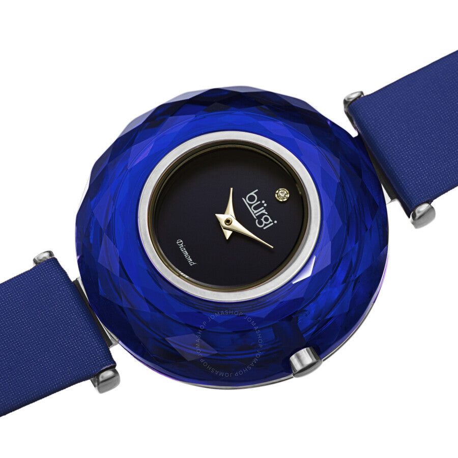 Burgi Faceted Crystal Bezel Diamond Blue Dial Ladies Watch BUR252BU - Dawson Watches #2