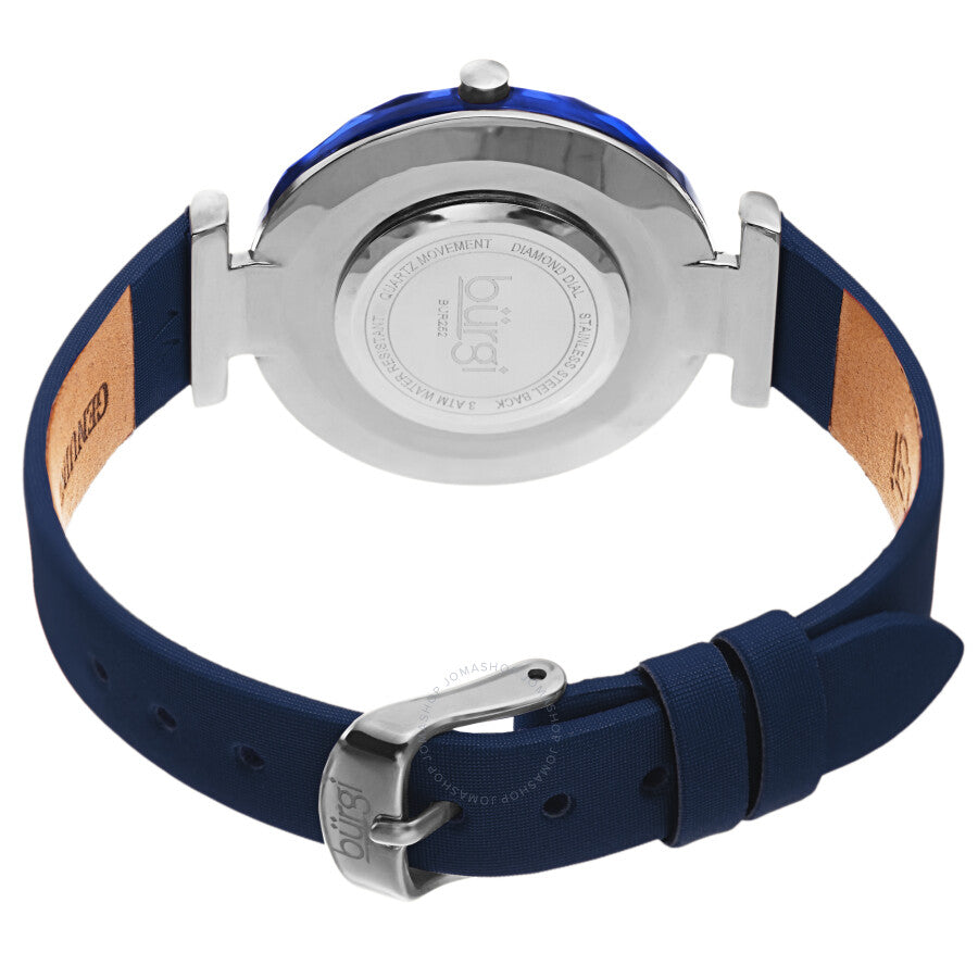 Burgi Faceted Crystal Bezel Diamond Blue Dial Ladies Watch BUR252BU - Dawson Watches #4