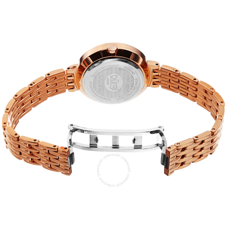 Burgi Faceted Crystal Bezel Diamond Rose Dial Ladies Watch BUR253RG - Dawson Watches #4