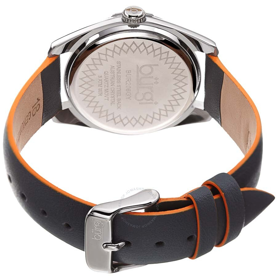 Burgi Grey Dial Grey Leather Ladies Watch BUR206GY - Dawson Watches #4