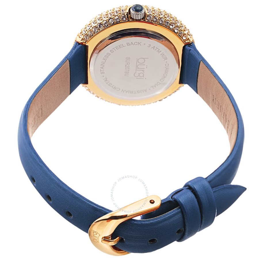 Burgi Ladies Argyle Dial Swarovski Crystal Glamor Strap Watch - Dawson Watches #4