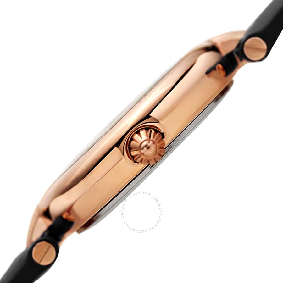 Burgi Ladies Glitter Ombre Swarovski Crystal Dial Black Leather Strap Watch - Dawson Watches #3