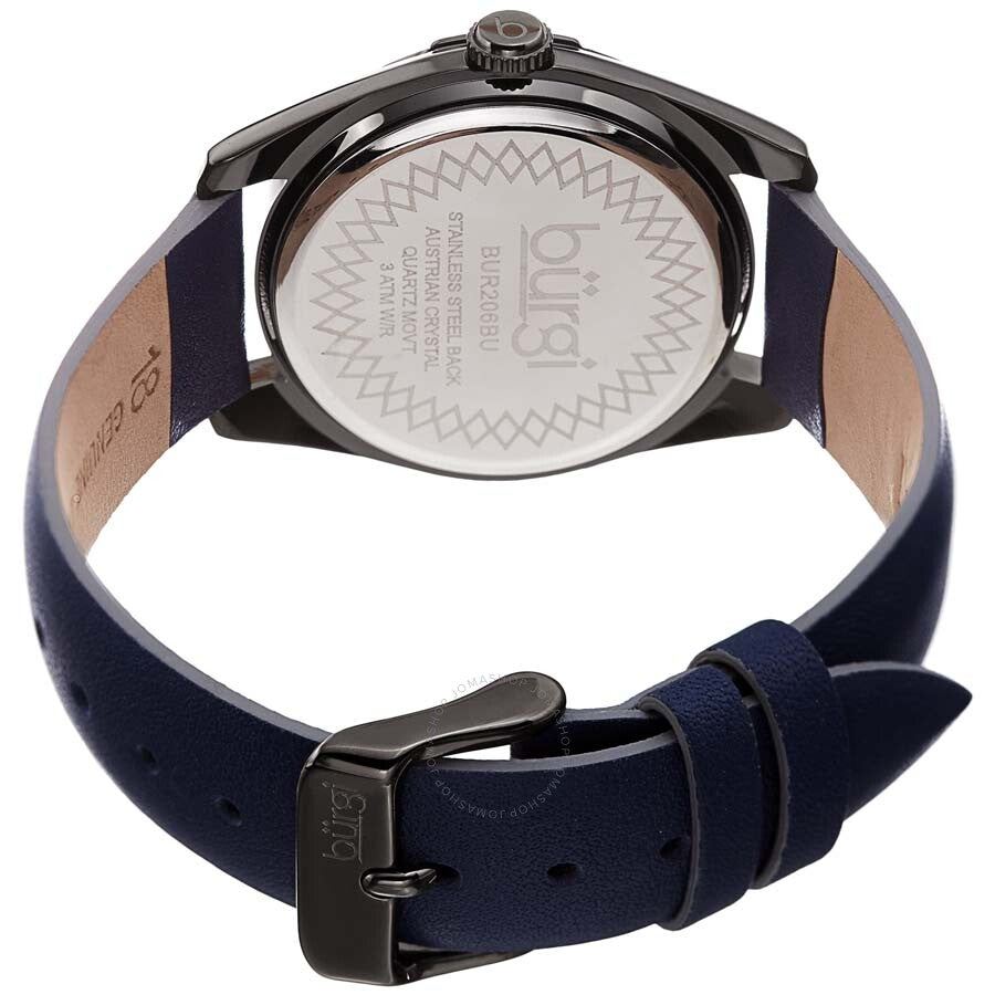 Burgi Gunmetal Grey Dials Blue Leather Ladies Watch BUR206BU - Dawson Watches #4