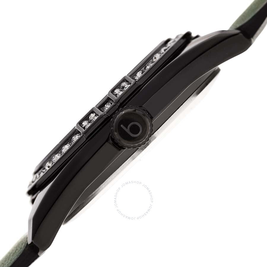 Burgi Olive Green Dial Black Leather Ladies Watch BUR206GN - Dawson Watches #3