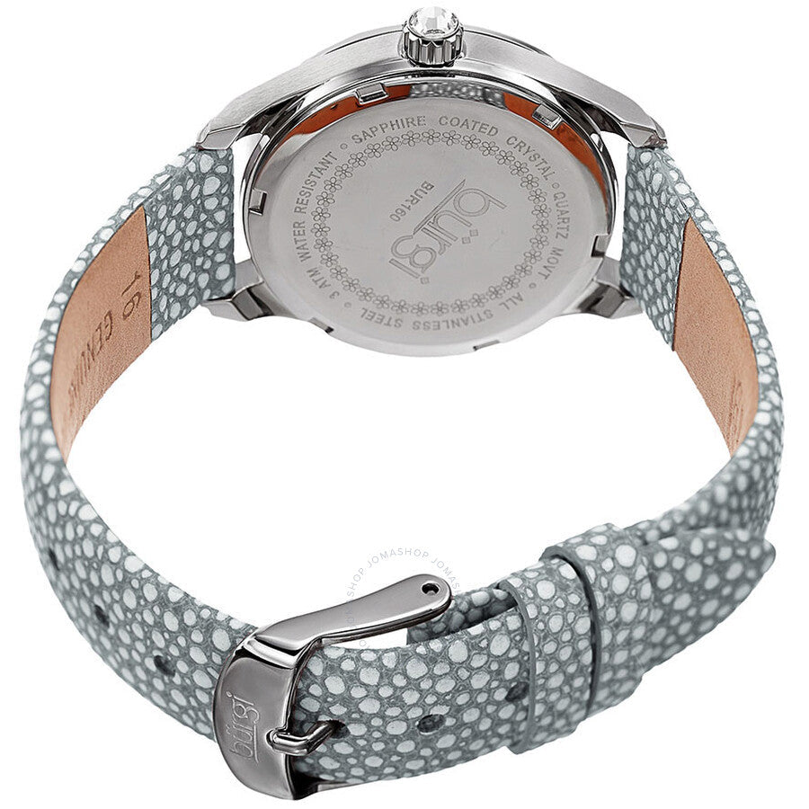 Burgi Mother Of Pearl Dial Ladies Grey Polka Dot Watch BUR160GY - The Watches Men & Co #3