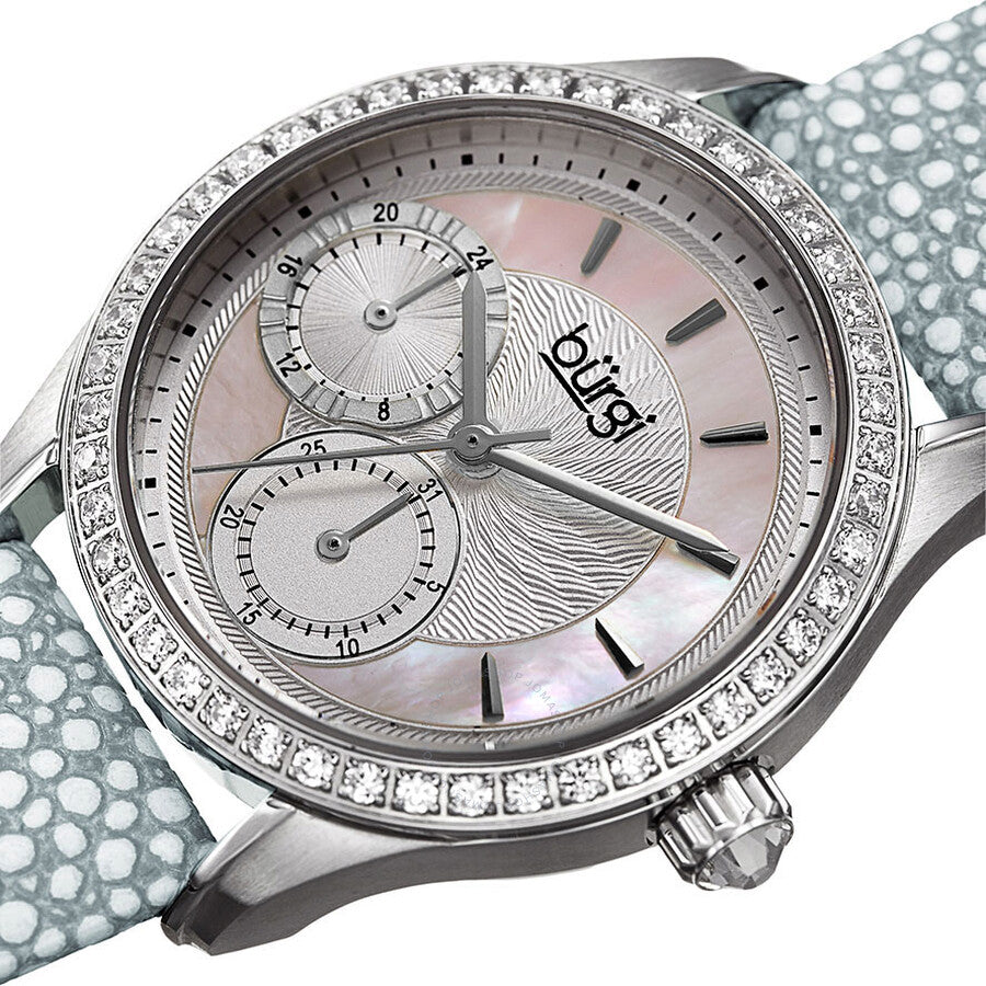 Burgi Mother Of Pearl Dial Ladies Grey Polka Dot Watch BUR160GY - Dawson Watches #2