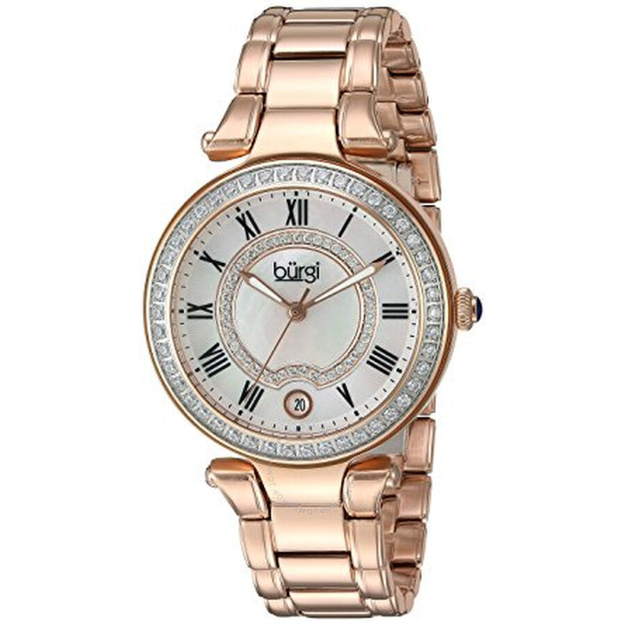 Burgi Mother of Pearl Dial Rose Gold-tone Ladies Watch BUR165RG - Dawson Watches