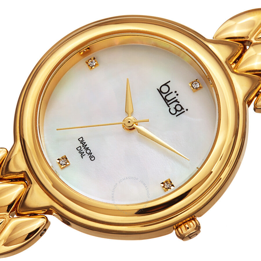 Burgi Mother of Pearl Dial Yellow Gold-tone Ladies Watch BUR193YG - Dawson Watches #2