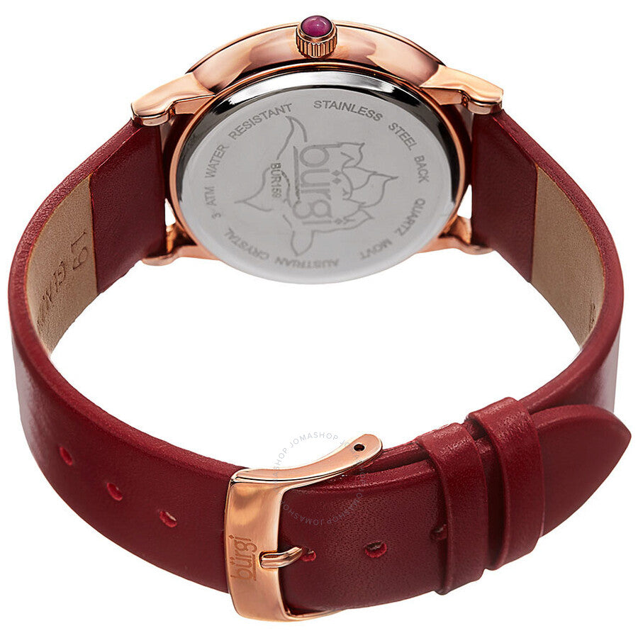 Burgi Mother of Pearl Dial Red Leather Ladies Watch BUR159RD - Dawson Watches #3