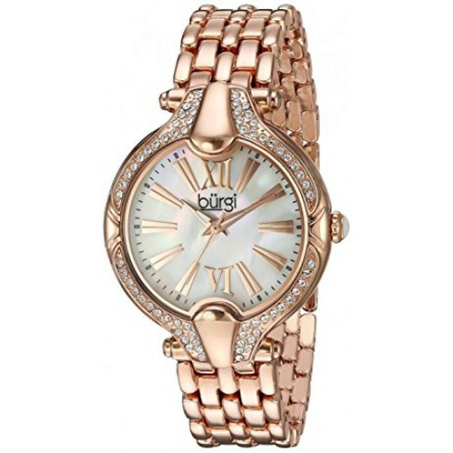 Burgi Mother of Pearl Dial Rose Gold-tone Ladies Watch BUR163RG - Dawson Watches