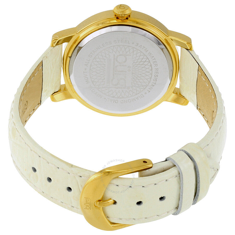 Burgi Mother of Pearl Pattern Dial White Leather Ladies Watch BUR096YGW - Dawson Watches #3