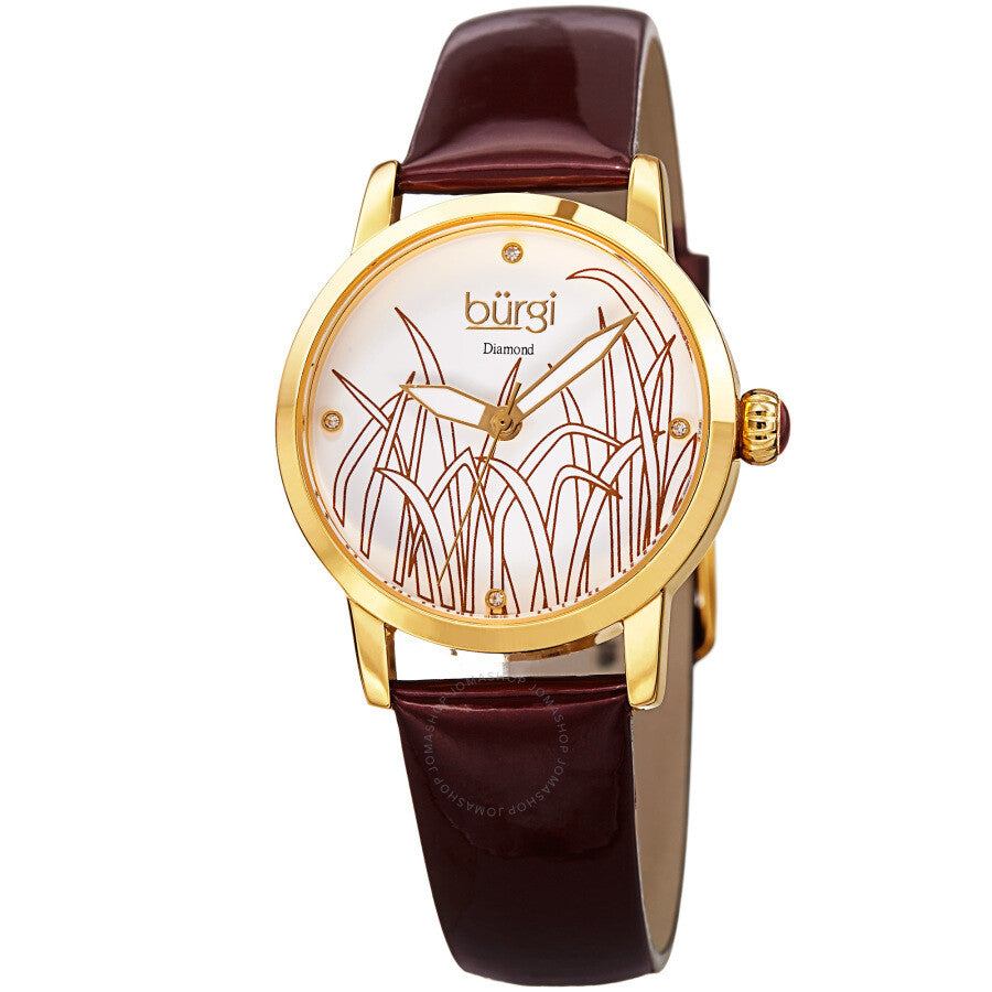 Burgi Pattern Quartz Diamond White Dial Ladies Watch BUR173BUR - Dawson Watches