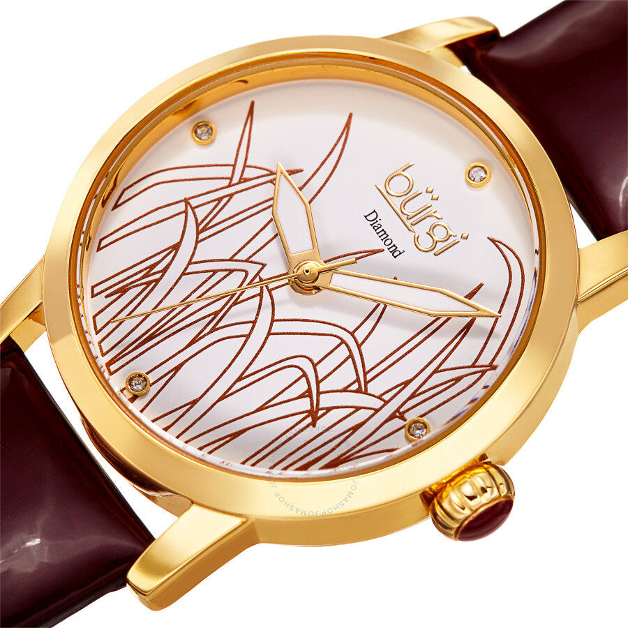 Burgi Pattern Quartz Diamond White Dial Ladies Watch BUR173BUR - Dawson Watches #2