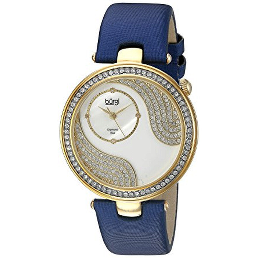 Burgi Pave Design Crystal Mother of Pearl Dial Ladies Watch BUR155BU - Dawson Watches