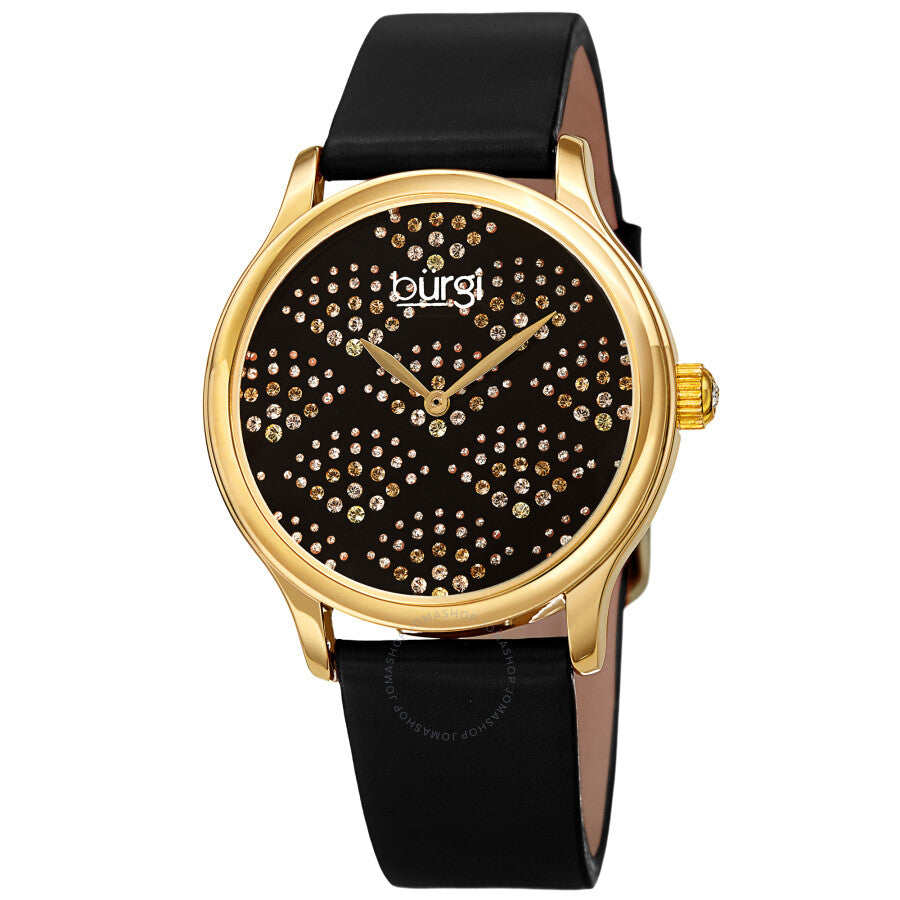 Burgi Pebble Style Quartz Black Dial Ladies Watch BUR238BK - Dawson Watches