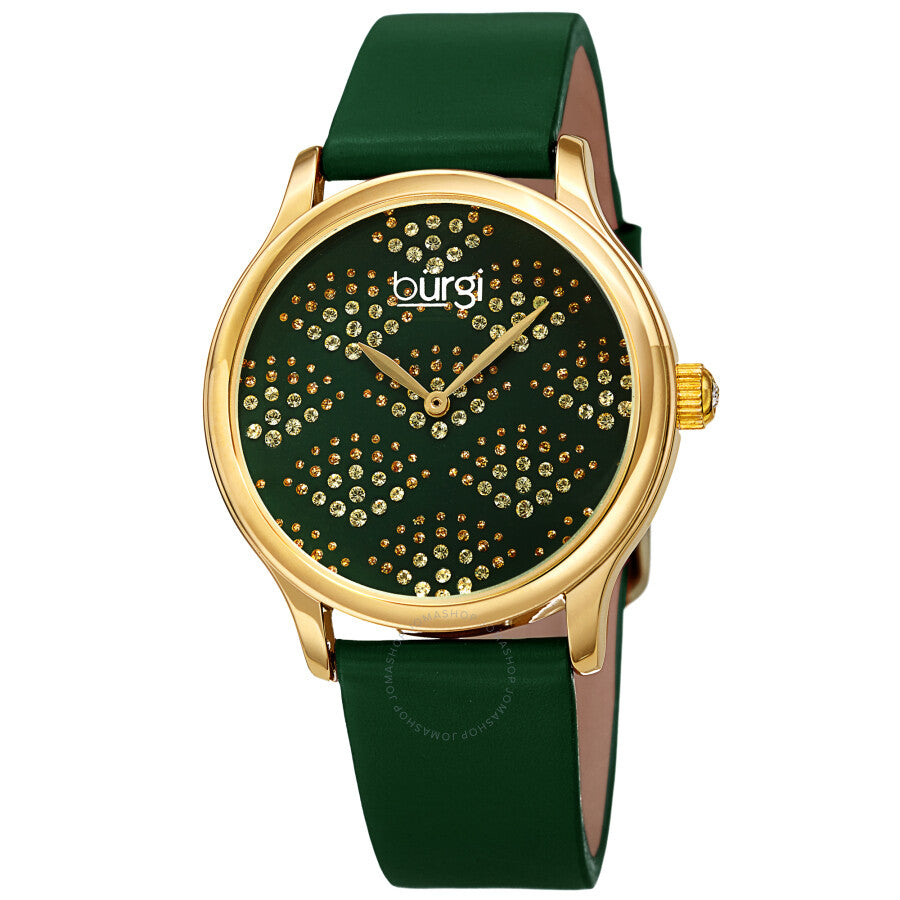 Burgi Pebble Style Quartz Green Dial Ladies Watch BUR238GN - Dawson Watches