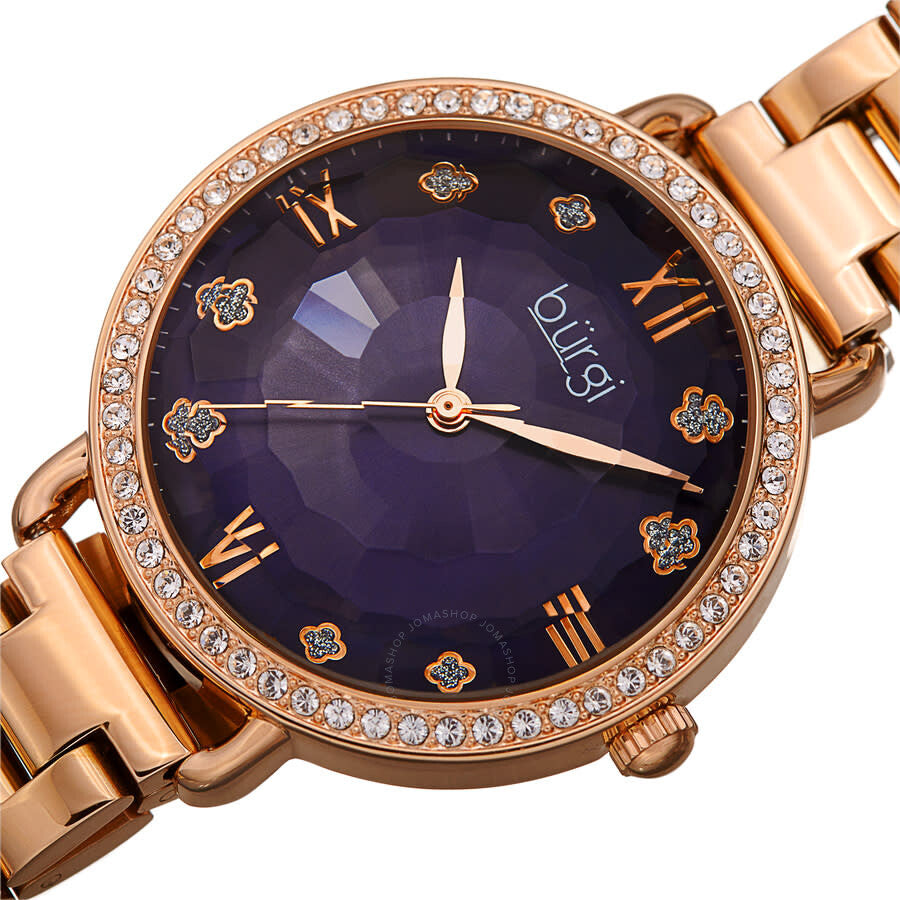 Burgi Quartz Blue Dial Rose Gold-tone Ladies Watch BUR269RGBU - Dawson Watches #2