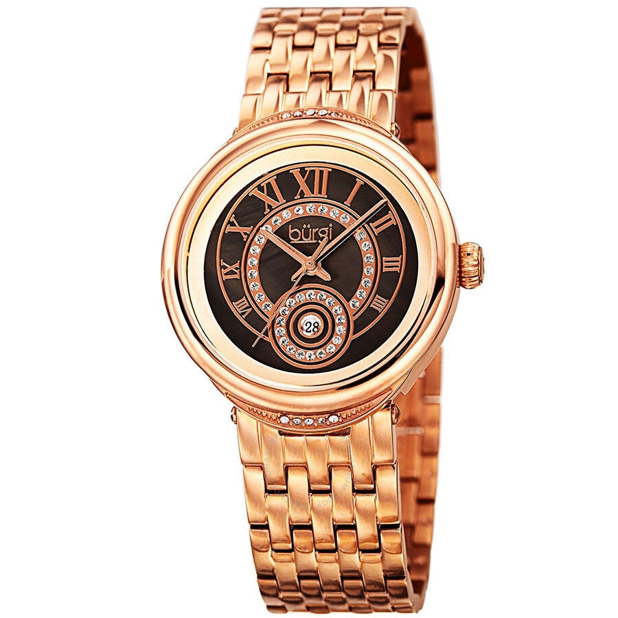 Burgi Quartz Brown Dial Rose Gold-tone Ladies Watch BUR164RG - Dawson Watches