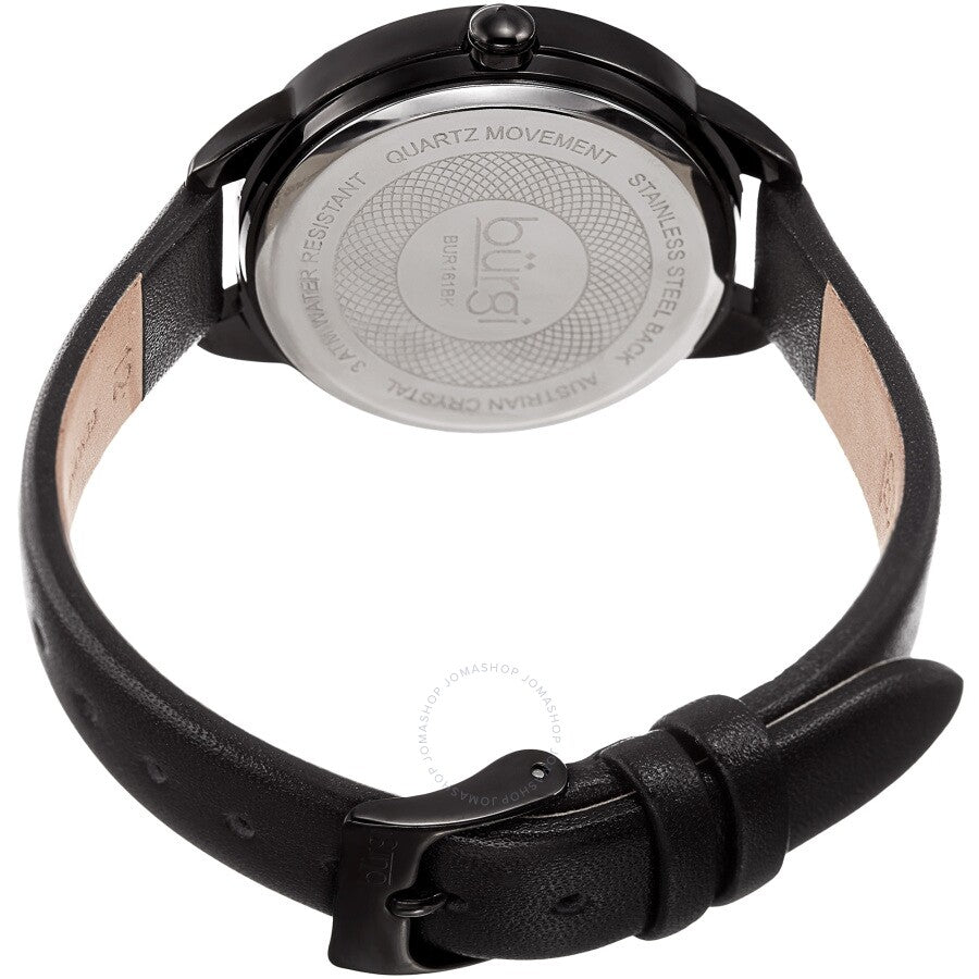 Burgi Quartz Crystal Black Dial Ladies Watch BUR161BK - Dawson Watches #4