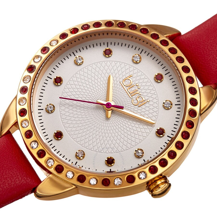 Burgi Quartz Crystal Silver Dial Ladies Watch BUR161RD - Dawson Watches #2