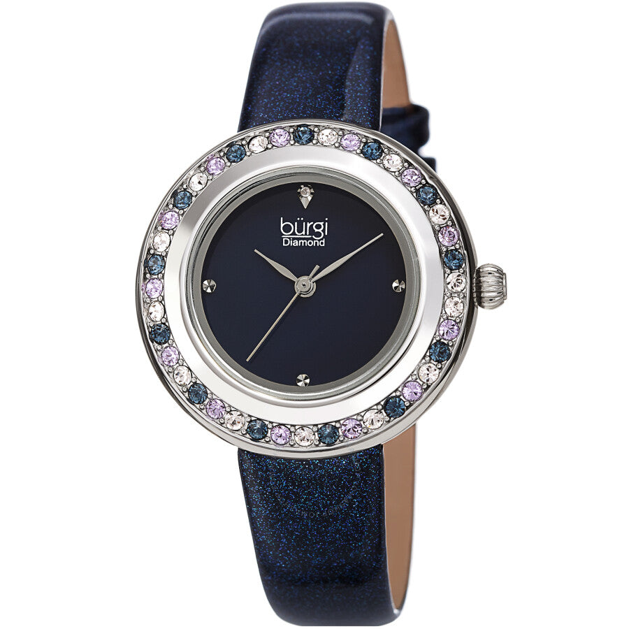 Burgi Quartz Diamond Blue Dial Blue Polyurethane Ladies Watch BUR265BU - Dawson Watches