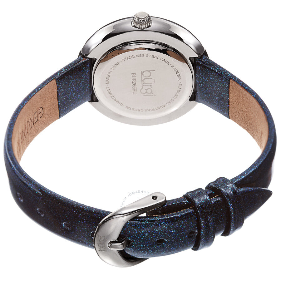 Burgi Quartz Diamond Blue Dial Blue Polyurethane Ladies Watch BUR265BU - Dawson Watches #4