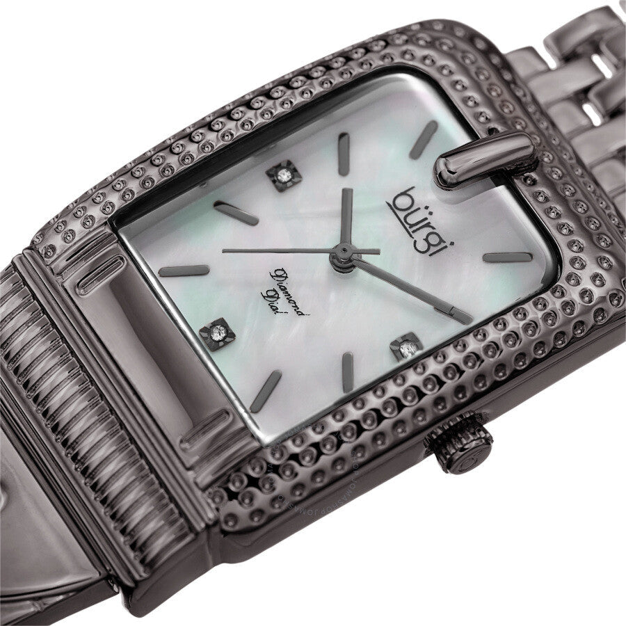 Burgi Quartz Diamond Mother of Pearl Dial Ladies Watch BUR171GN - Dawson Watches #2