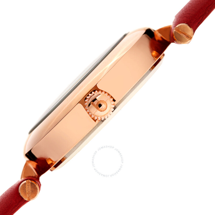 Burgi Quartz Diamond Red Dial Red Leather Ladies Watch BUR196RD - The Watches Men & Co #3